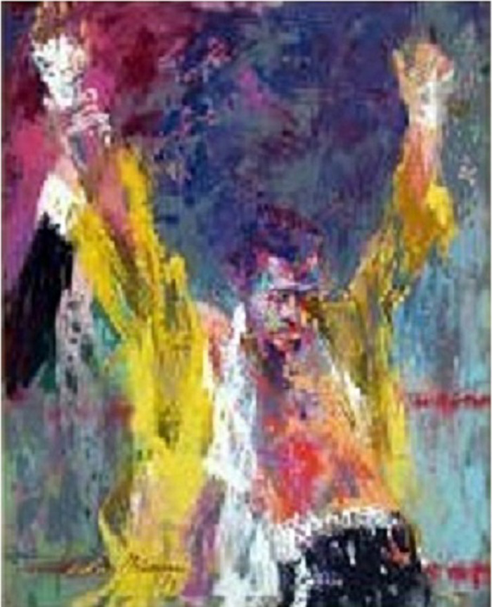 (Boxing) The Golden Boy LEROY NEIMAN ORIGINALS CALL 702-222-2221, Buy (Boxing) The Golden Boy or sell (Boxing) The Golden Boy a LeRoy Neiman Original from NeimansOnly.com Call 702-222-2221 