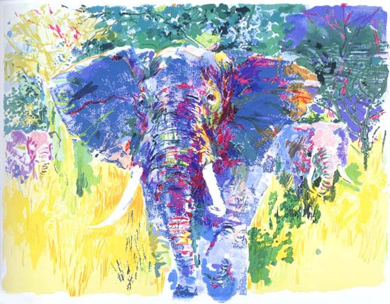 Bull Elephant LeRoy Neiman Originals 702-222-2221