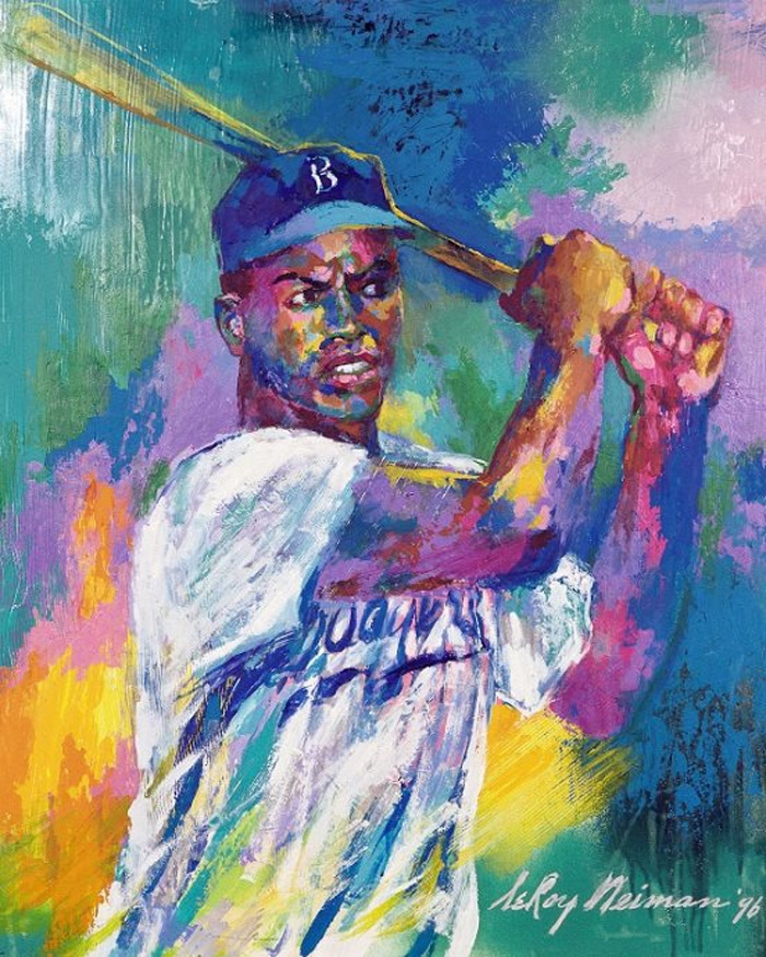 Potratit of Jackie Robinson LeRoy Neiman Originals 702-222-2221