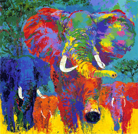 Elephant Charge LeRoy Neiman Originals 702-222-2221