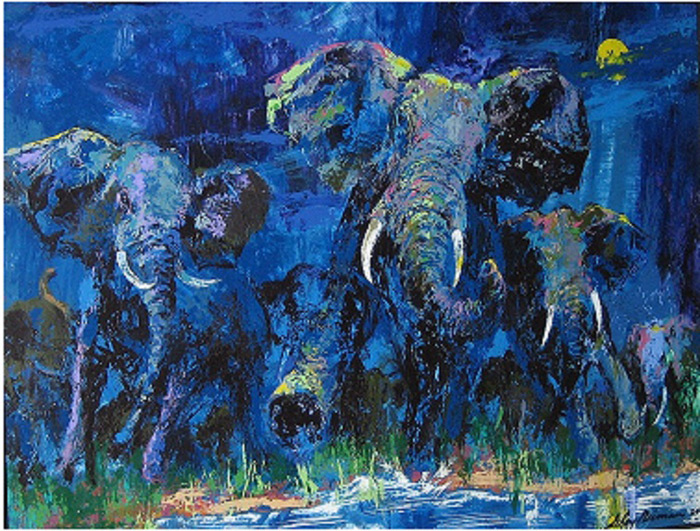 Elephant Nocturne LeRoy Neiman Originals 702-222-2221