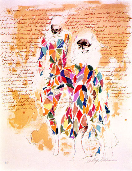 Harlequin With Text LeRoy Neiman Originals 702-222-2221