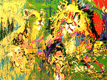 Lion Family LeRoy Neiman Originals 702-222-2221