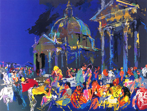 Piazza Del Popolo  Rome LeRoy Neiman Originals 702-222-2221