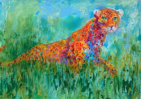 Prowling Leopard LeRoy Neiman Originals 702-222-2221