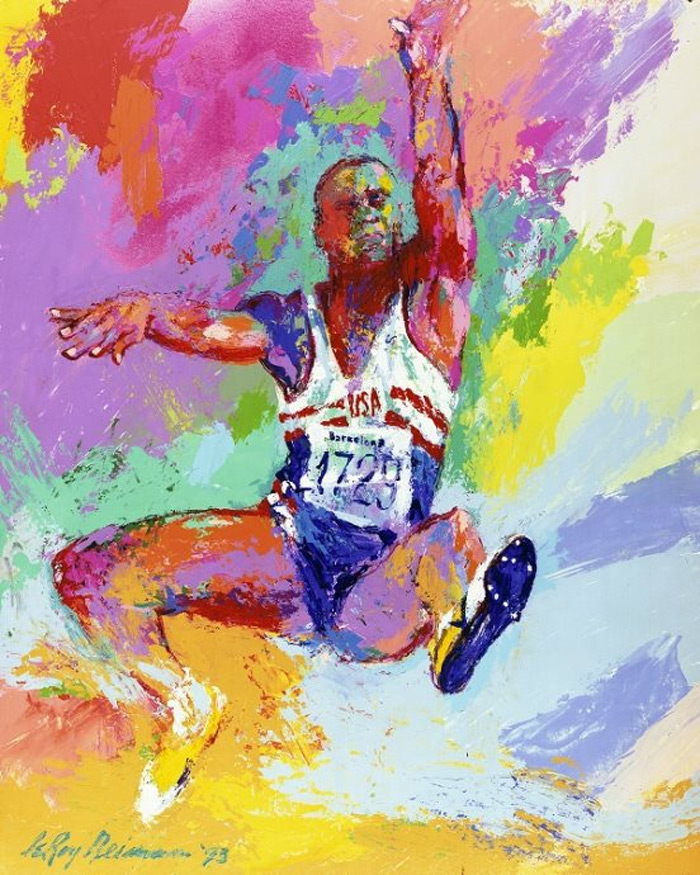 Carl Lewis USA Barcelona #1729 LeRoy Neiman Originals 702-222-2221