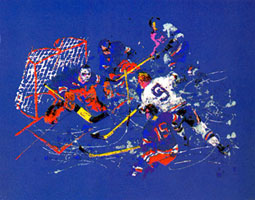 LeRoy Neiman Originals Call 702-222-2221 Blue Hockey