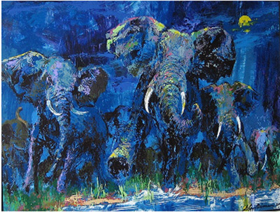 LeRoy Neiman Originals Call 702-222-2221 Elephant Nocturne